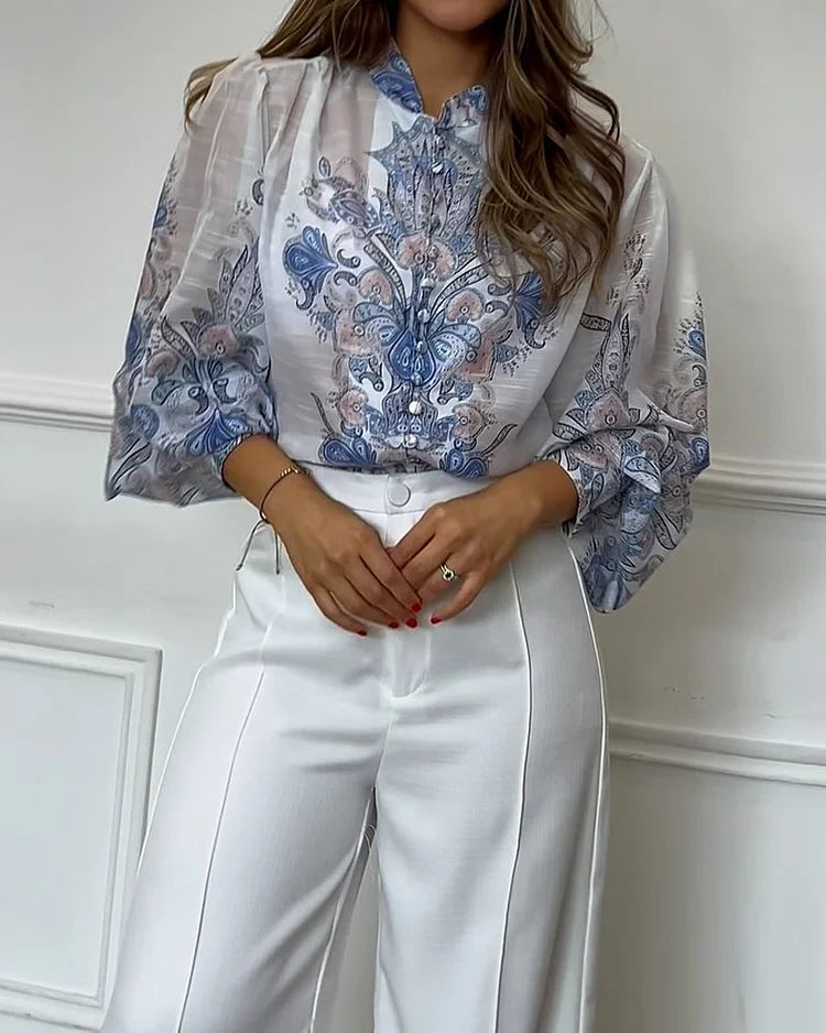 Casual Printed Loose Two-Piece Suit