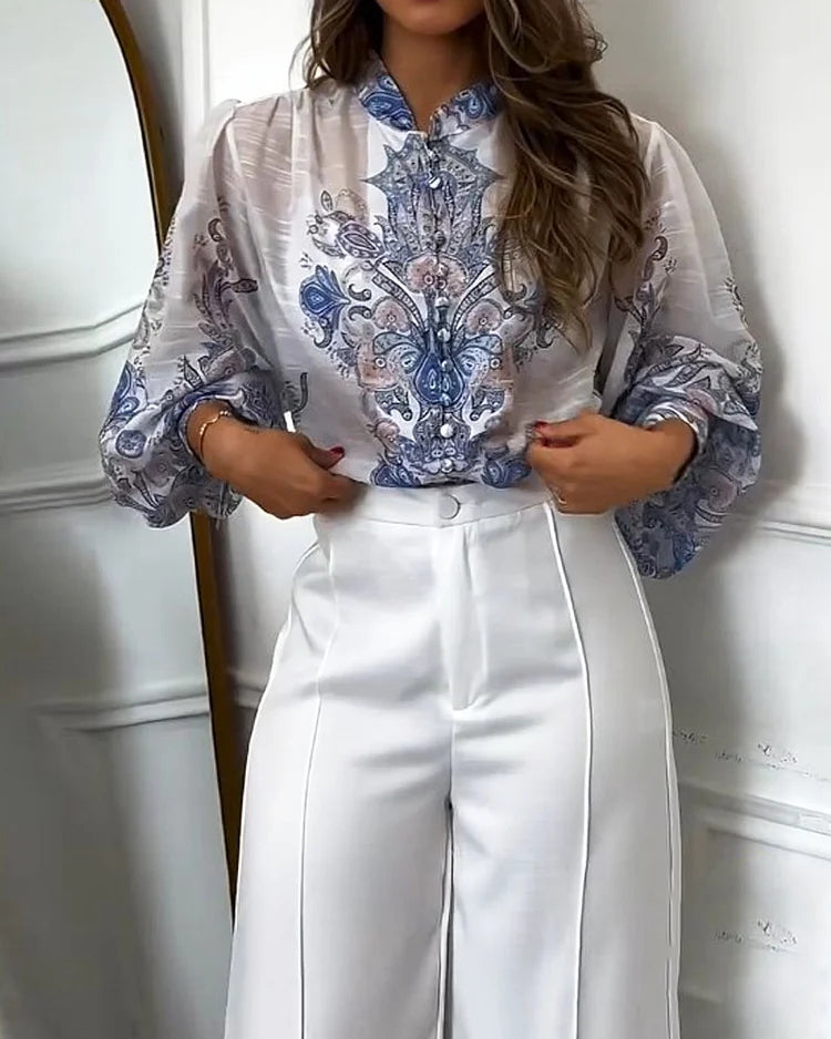 Casual Printed Loose Two-Piece Suit