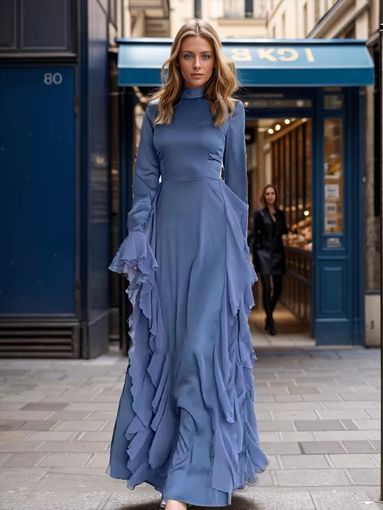 AUDREY - Ruffle Long Sleeve Maxi Dress