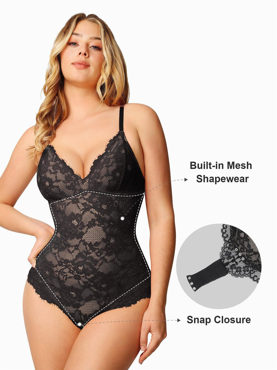 Seraphina - Lace Smooth Firm Control Thong Bodysuit