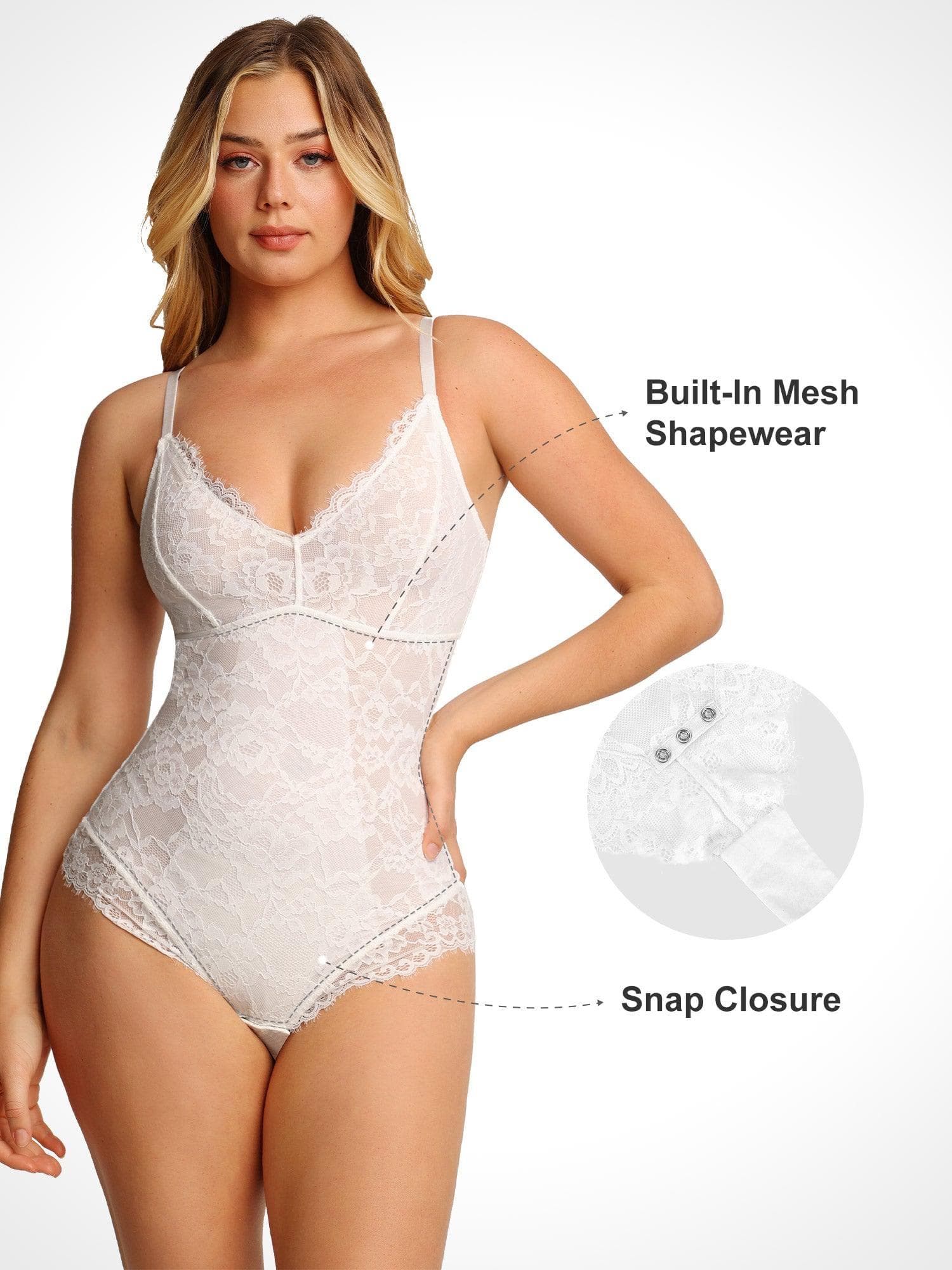 Seraphina - Lace Smooth Firm Control Thong Bodysuit – Luxe Glamour®️