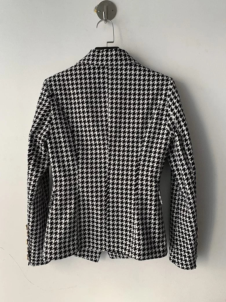 The Pauline Slim Fit Houndstooth Blazer